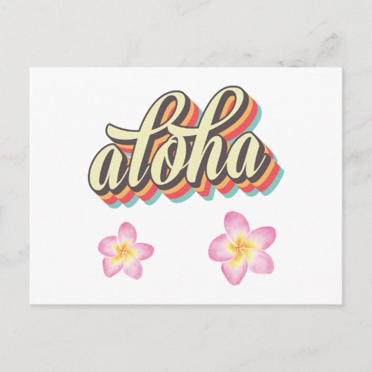 Aloha Hawaii Plumeria Watercolor Floral Einladungspostkarte (Vorderseite)