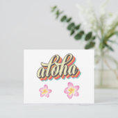 Aloha Hawaii Plumeria Watercolor Floral Einladungspostkarte (Stehend Vorderseite)