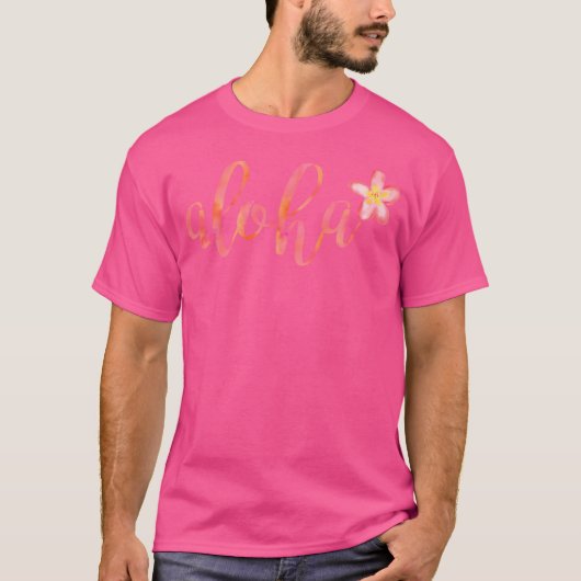Aloha Hawaii Plumeria Watercolor Floral T-Shirt (Vorderseite)