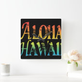 Aloha Hawaii Quadratische Wanduhr (Zuhause)