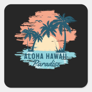 Aloha Hawaii Quadratischer Aufkleber