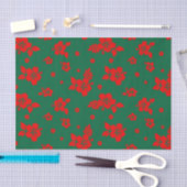 Aloha Hawaii Red über grünes Weihnachtsmuster Seidenpapier (Handwerk)