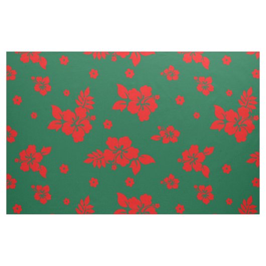 Aloha Hawaii Red über grünes Weihnachtsmuster Stoff (Fat Quarter (45,7 x 55,9 cm))