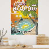 Aloha! Hawaii Reiseplakat Cartoon Poster (Küche)
