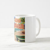 Aloha Hawaii Reiseposter Kaffeetasse (VorderseiteRechts)