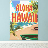 Aloha Hawaii Reiseposter Leinwanddruck (Insitu (Holzboden))