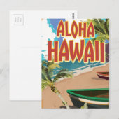 Aloha Hawaii Reiseposter Postkarte (Vorne/Hinten)