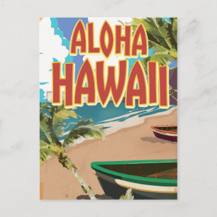 Aloha Hawaii Reiseposter Postkarte