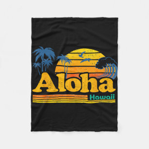 Aloha Hawaii - Retro-Sommerferien Palm Beach Fleecedecke