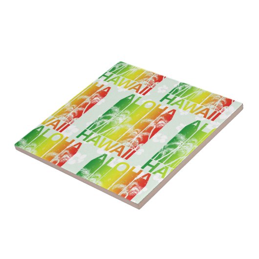 Aloha Hawaii Retro Summer Floral Fliese (Seite)