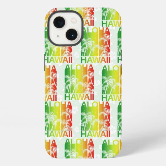 Aloha Hawaii Retro Summer Floral iPhone Hülle (Rückseite)