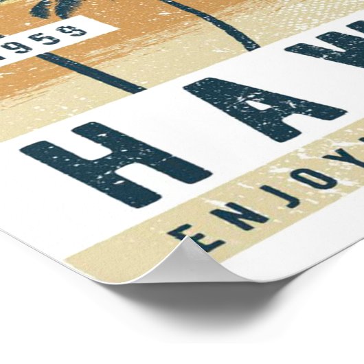 Aloha Hawaii Retro Travel Poster (Ecke)