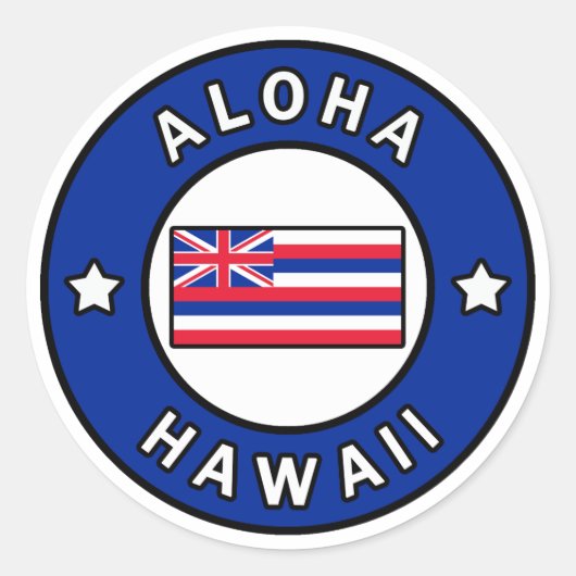 Aloha Hawaii Runder Aufkleber (Vorderseite)