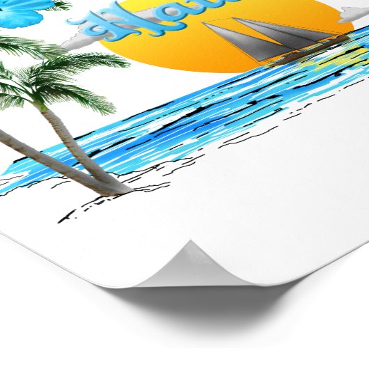 Aloha Hawaii Sailing Sunset Poster (Ecke)