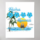 Aloha Hawaii Sailing Sunset Poster (Vorne)