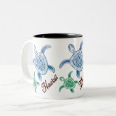Aloha Hawaii-Schildkröte Zweifarbige Tasse (Vorderseite Links)