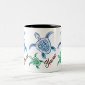 Aloha Hawaii-Schildkröte Zweifarbige Tasse (Mittel)