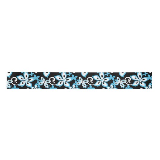 ALOHA HAWAII (SCHWARZ/BLAU) SATIN RIBBON SATINBAND (Vorderseite)