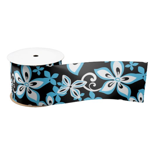 ALOHA HAWAII (SCHWARZ/BLAU) SATIN RIBBON SATINBAND (Spule)