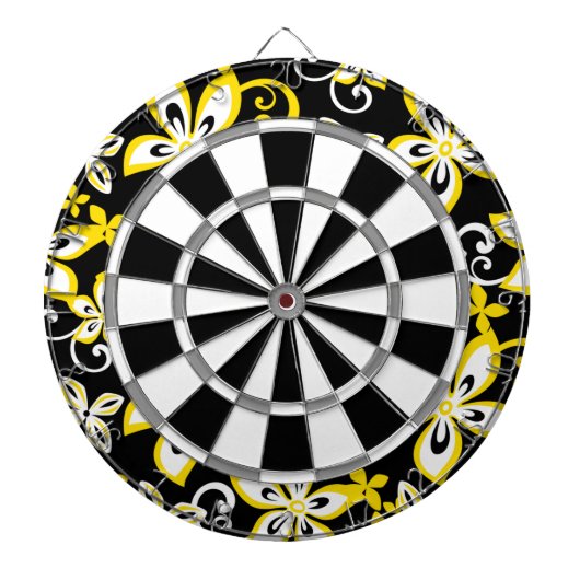 ALOHA HAWAII (SCHWARZ/GELB) DARTSCHEIBE (vorne)