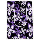 ALOHA HAWAII (SCHWARZ/LILA) Geschenktasche Mittlere Geschenktüte (Rückseite)