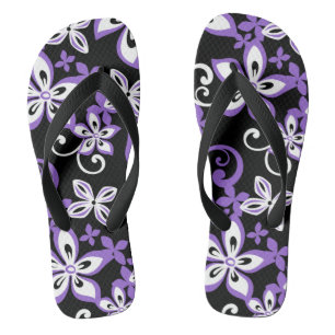 ALOHA HAWAII (SCHWARZ/LILA) Paar von Flip Flops Badesandalen