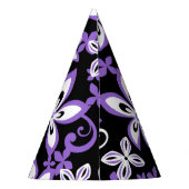 ALOHA HAWAII (SCHWARZ/LILA) PARTY HAT PARTYHÜTCHEN (Rückseite)