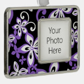 ALOHA HAWAII (SCHWARZ/LILA) Rahmen-Ornament SILBER (Rechts)