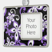 ALOHA HAWAII (SCHWARZ/LILA) Rahmen-Ornament SILBER (Links)