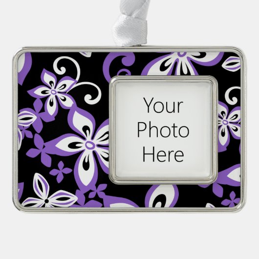 ALOHA HAWAII (SCHWARZ/LILA) Rahmen-Ornament SILBER (Vorderseite)