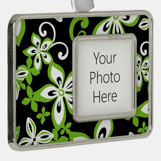 ALOHA HAWAII (SCHWARZ/LIMON) Rahmen-Ornament SILBER (Rechts)