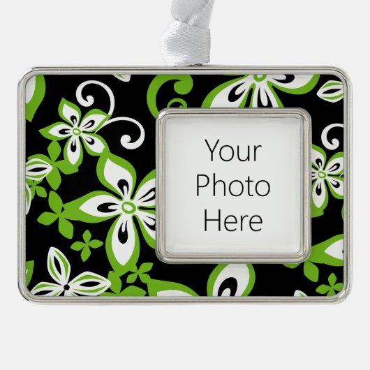 ALOHA HAWAII (SCHWARZ/LIMON) Rahmen-Ornament SILBER (Vorderseite)