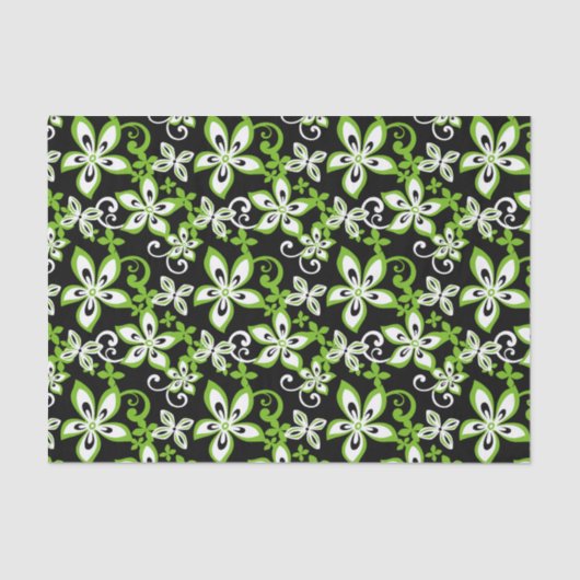 ALOHA HAWAII (SCHWARZ/LIMON) SEIDENPAPIER (Vorderseite)