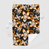 ALOHA HAWAII (SCHWARZ/ORANGE) GOLFHANDTUCH (Insitu)