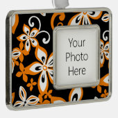ALOHA HAWAII (SCHWARZ/ORANGE) Rahmen-Ornament SILBER (Rechts)