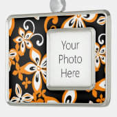 ALOHA HAWAII (SCHWARZ/ORANGE) Rahmen-Ornament SILBER (Links)