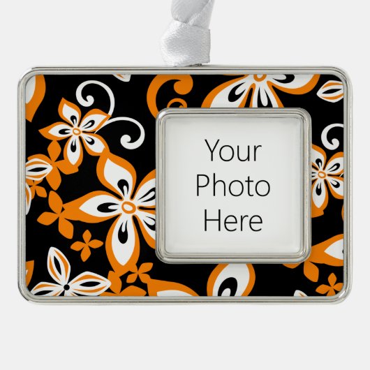 ALOHA HAWAII (SCHWARZ/ORANGE) Rahmen-Ornament SILBER (Vorderseite)