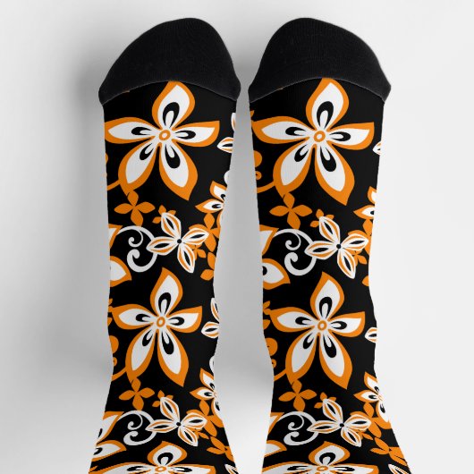ALOHA HAWAII (SCHWARZ/ORANGE) SOCKEN (Oben)