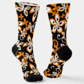 ALOHA HAWAII (SCHWARZ/ORANGE) SOCKEN (Gewinkelt)