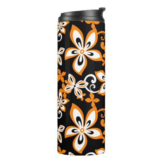 ALOHA HAWAII (SCHWARZ/ORANGE) THERMALTUMBLER THERMOSBECHER (Nach links gedreht)