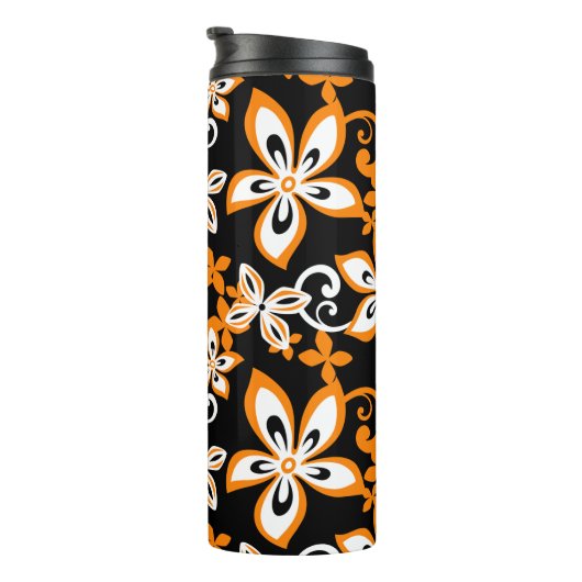 ALOHA HAWAII (SCHWARZ/ORANGE) THERMALTUMBLER THERMOSBECHER (Nach rechts gedreht)