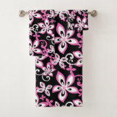 ALOHA HAWAII (SCHWARZ/PINK) BAD TOWEL SET (Insitu)