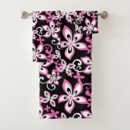 ALOHA HAWAII (SCHWARZ/PINK) BAD TOWEL SET