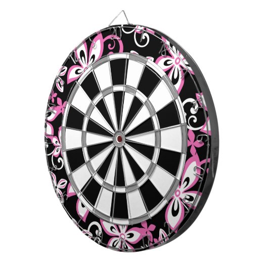 ALOHA HAWAII (SCHWARZ/PINK) DARTSCHEIBE (Vorderseite rechts)