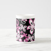 ALOHA HAWAII (SCHWARZ/PINK) KNOCHENCHINA TASSE (Vorderseite)