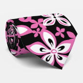 ALOHA HAWAII (SCHWARZ/PINK) KRAWATTE (Gerollt)