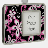 ALOHA HAWAII (SCHWARZ/PINK) Rahmen-Ornament SILBER (Rechts)