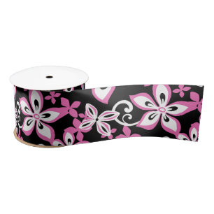 ALOHA HAWAII (SCHWARZ/PINK) SATIN RIBBON SATINBAND