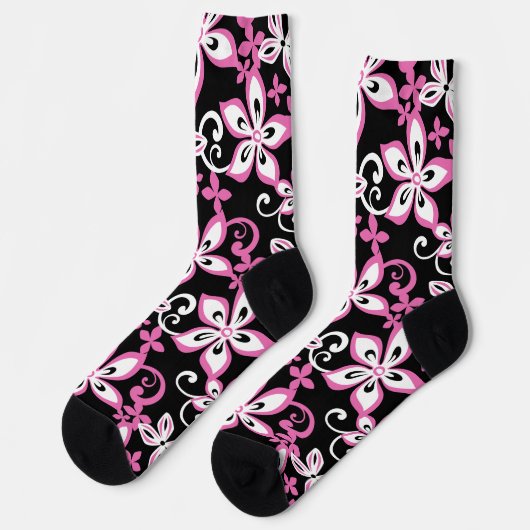 ALOHA HAWAII (SCHWARZ/PINK) SOCKEN (Linkes Detail)