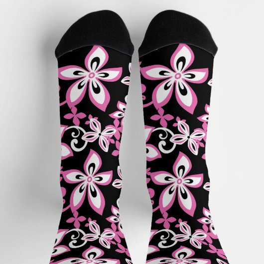 ALOHA HAWAII (SCHWARZ/PINK) SOCKEN (Oben)